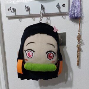 Super Cute Nezuko Kamado Clip On Mini Purse Wallet Keychain Bag Anime Accessory